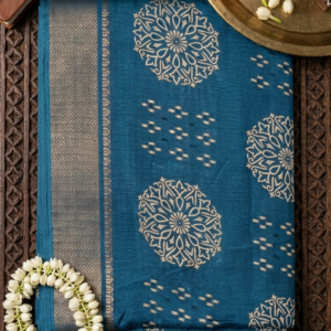 The Regal Neel Mandala Weave Silk Saree