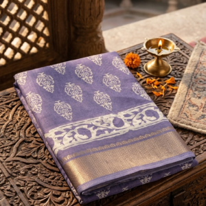 The Lavender Mulberry Cotton Silk Saree