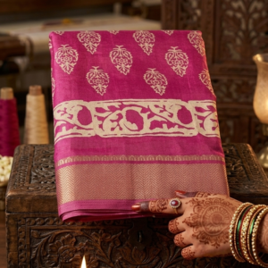 The Magenta Mulberry Chanderi Silk Saree