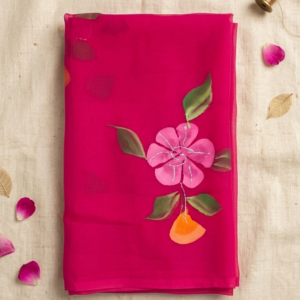 Rose Pink Blossom Georgette Saree