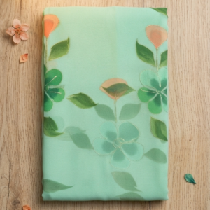 Mint Green Floral Grace Georgette Saree