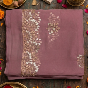 Mauve Golden Blossom Saree