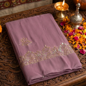 Mauve Golden Blossom Grace Saree